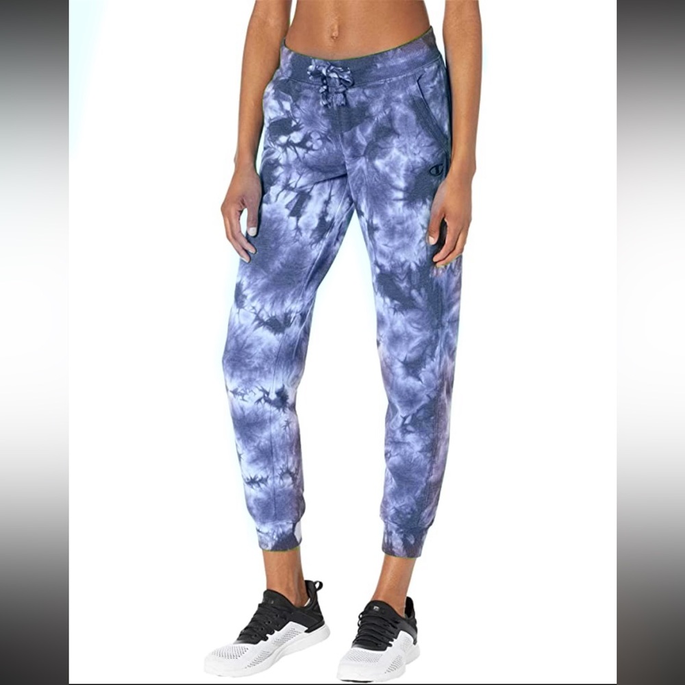 🎁SALE Champion Crush-dye Indigo Fleece Joggers Sweatpants M NWT